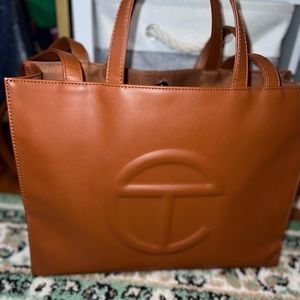 Medium Tan Telfar Shopping Bag with Organizer Insert